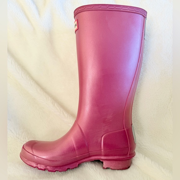 Hunter Big Kids Original Rain Boots - Fuschia Nebula - Picture 5 of 16